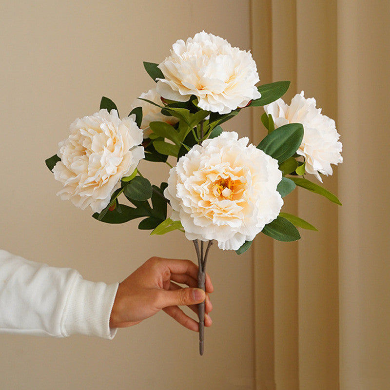 Fiori di Peonia Grande 5 Teste Artificiali