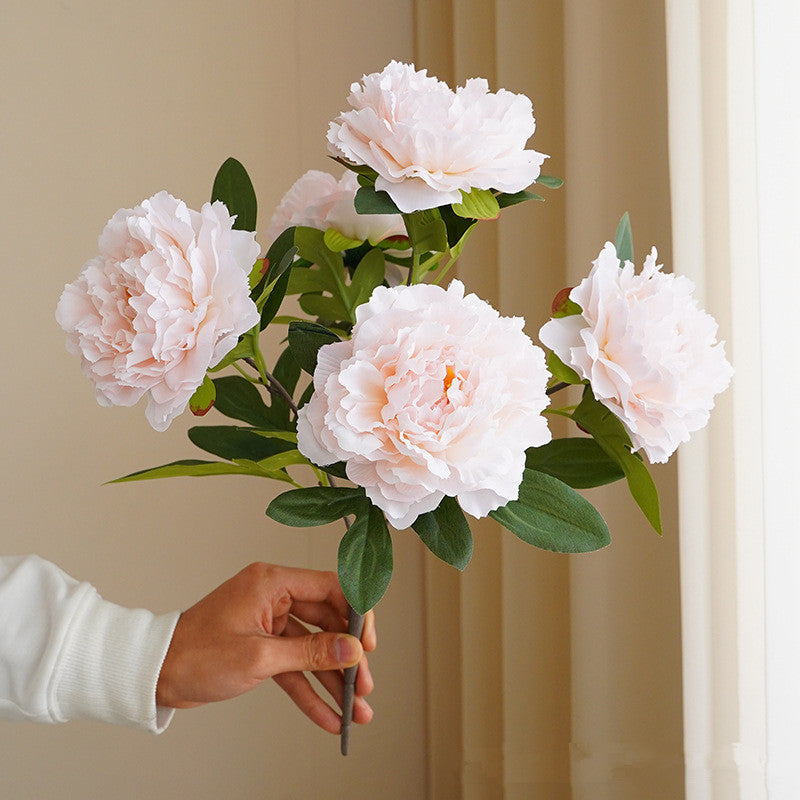 Fiori di Peonia Grande 5 Teste Artificiali