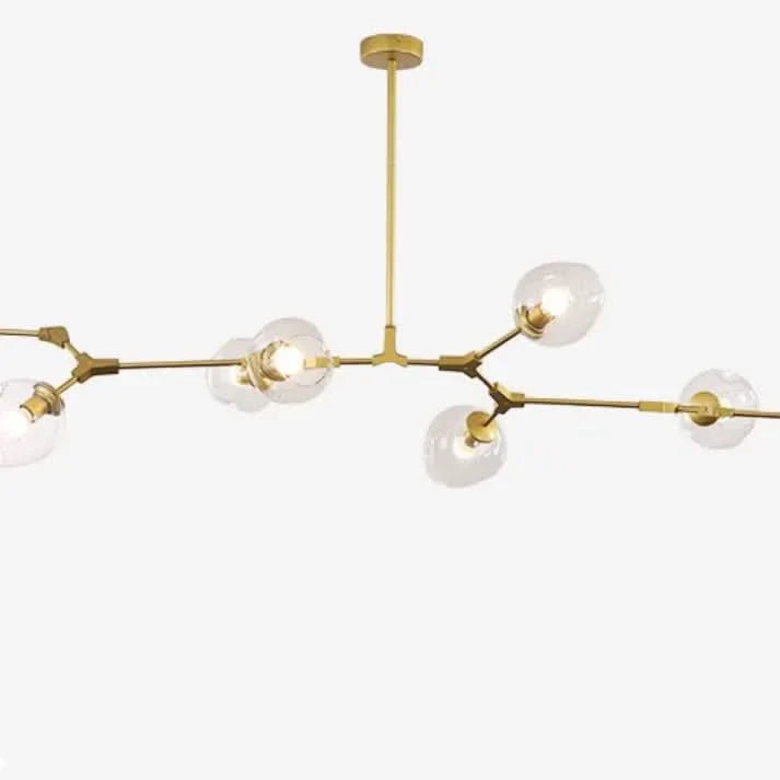 Lampadario Sputnik in Vetro a Bolle Biforcato