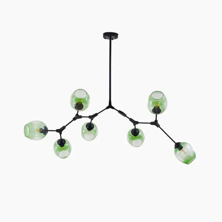 Lampadario Sputnik in Vetro a Bolle Biforcato