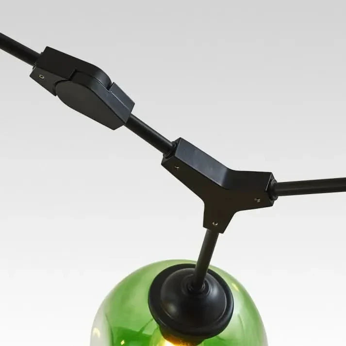 Lampadario Sputnik in Vetro a Bolle Biforcato