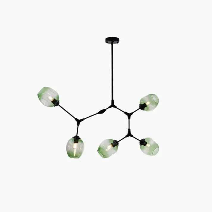 Lampadario Sputnik in Vetro a Bolle Biforcato