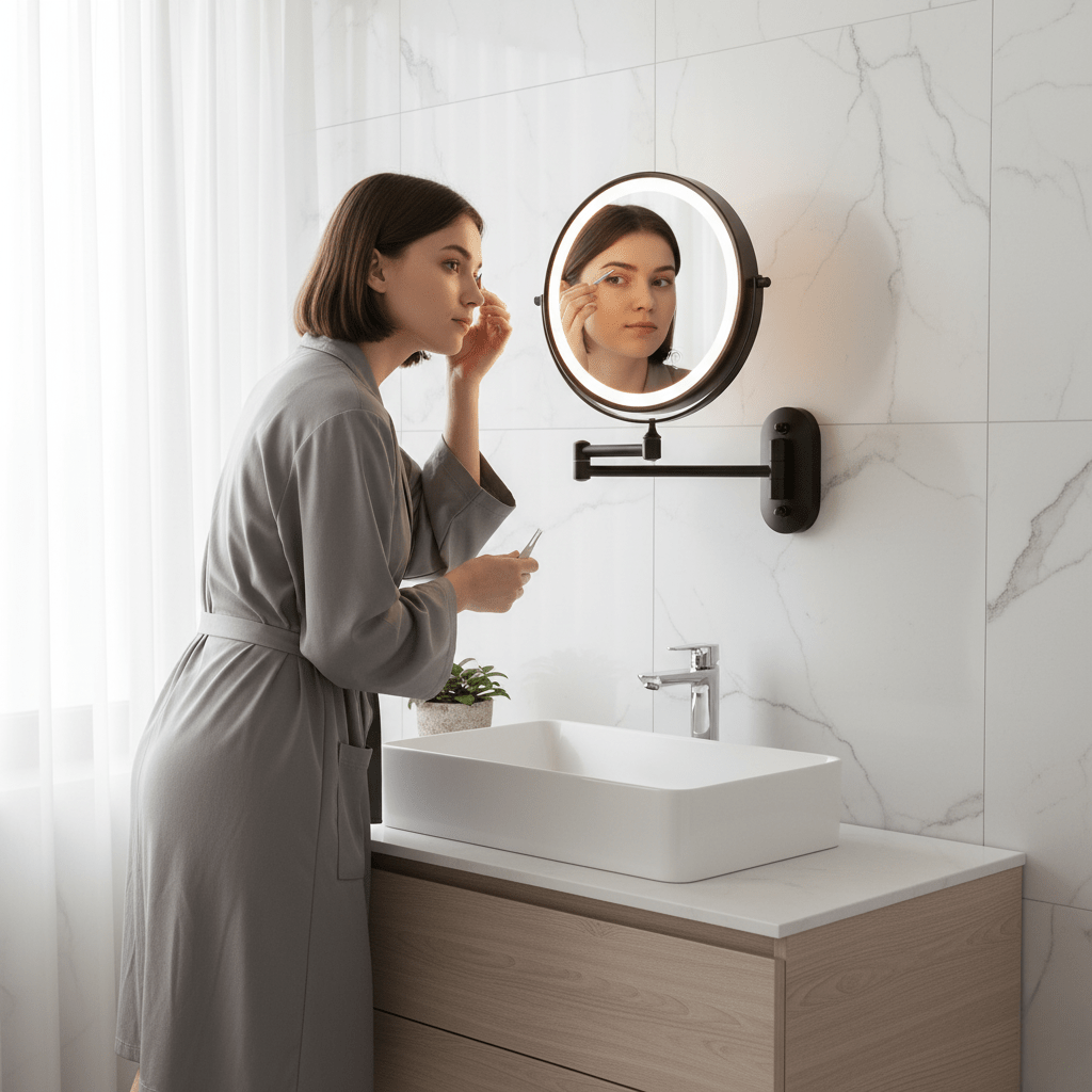 Specchio ingranditore LED da parete | Luminosità regolabile | Ricaricabile | Lumirex