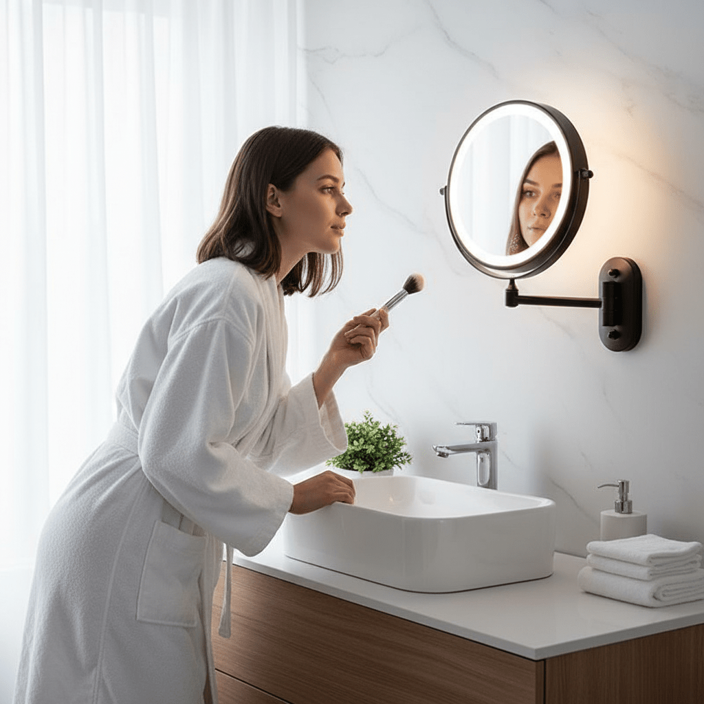 Specchio ingranditore LED da parete | Luminosità regolabile | Ricaricabile | Lumirex