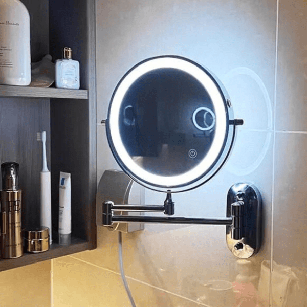 Specchio ingranditore LED da parete | Luminosità regolabile | Ricaricabile | Lumirex