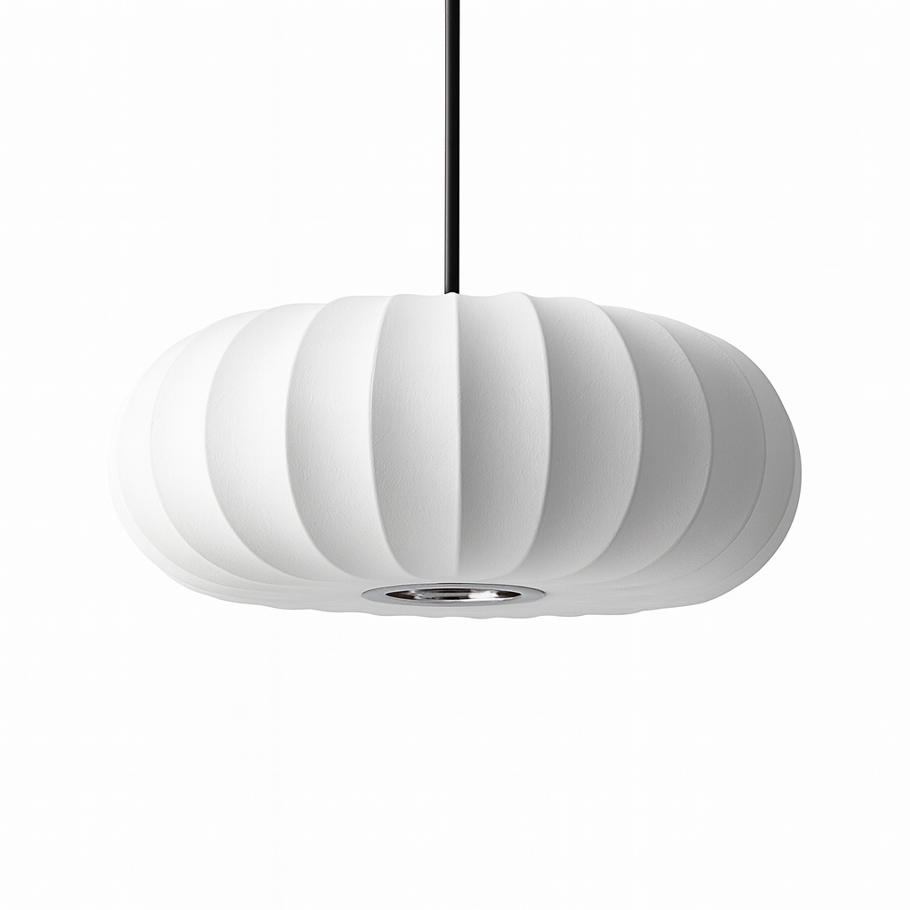 Noreviah | Lampada a sospensione in seta Wabi-Sabi con paralume in tessuto per sale da pranzo e spazi abitativi