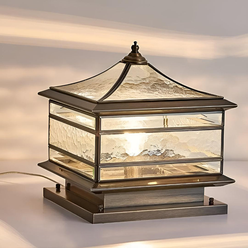 Lanterna Vintage Luce da Esterno per Pilastri di Recinzione