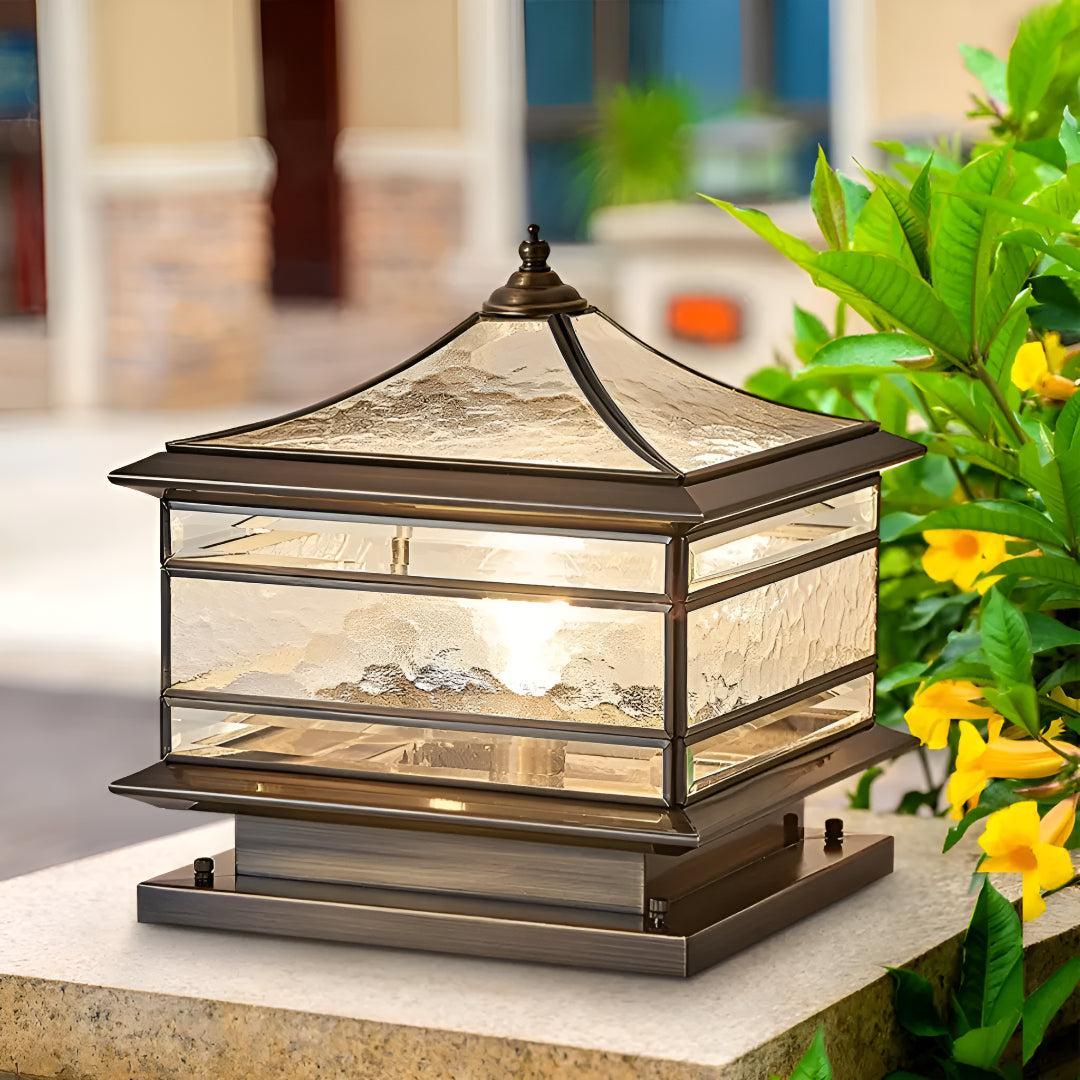 Lanterna Vintage Luce da Esterno per Pilastri di Recinzione