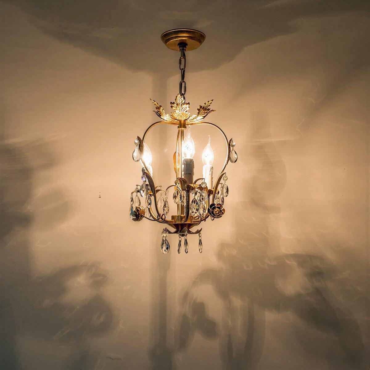 Lampadario Mini Cristallo Vintage con Candele