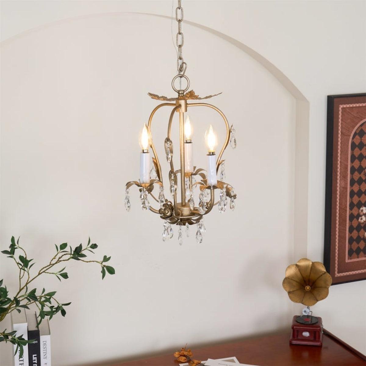 Lampadario Mini Cristallo Vintage con Candele