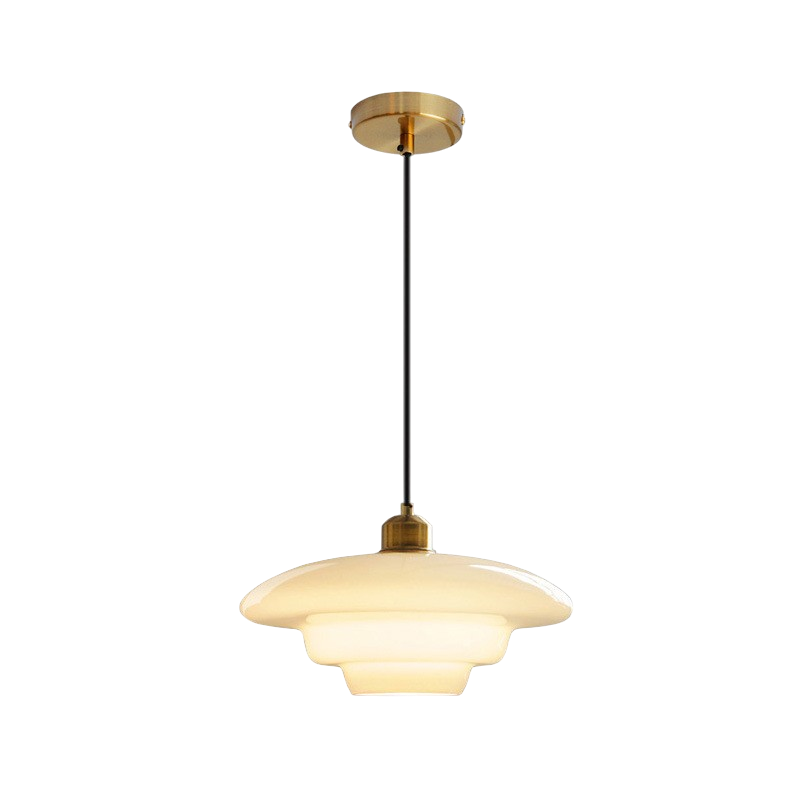 Lampada a Sospensione in Vetro Opalino Vintage