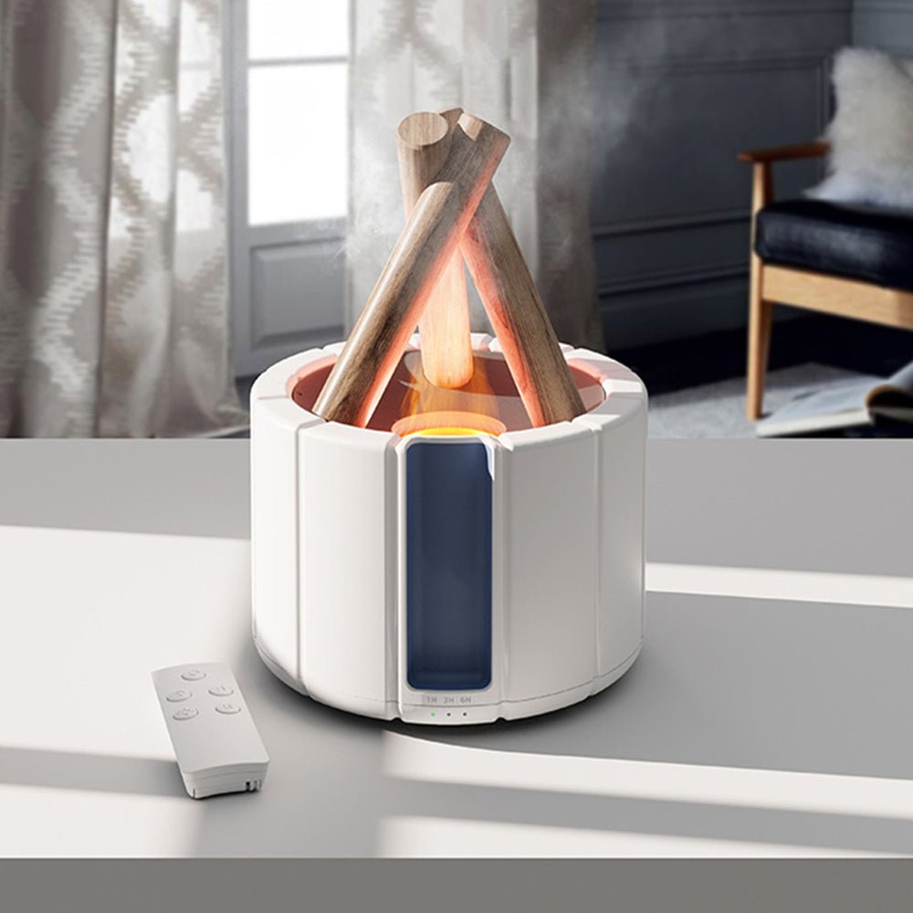 FlammaMist – Umidificatore e lampada da tavolo con aromaterapia e luce LED