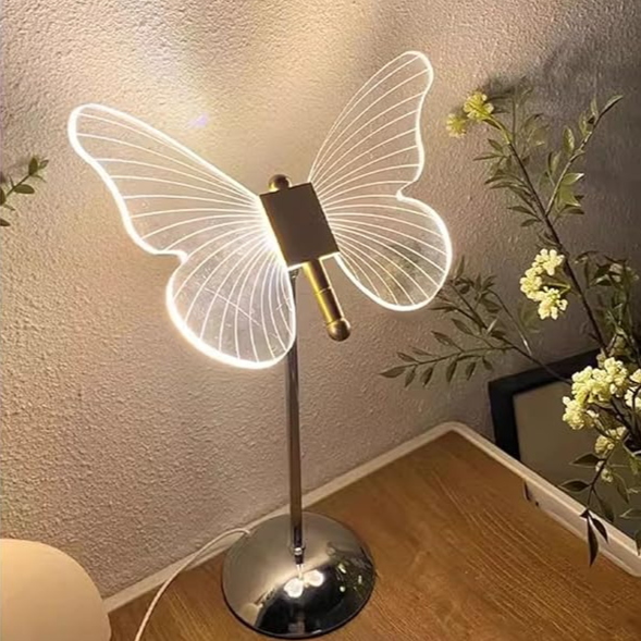 AuroraWing – Lampada da tavolo con motivo farfalla e luminosità da sogno