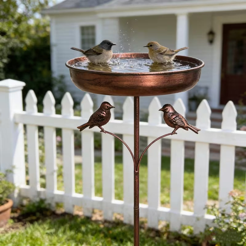 Vogelbad | Con supporto | Ciotola in metallo robusta | BirdHaven