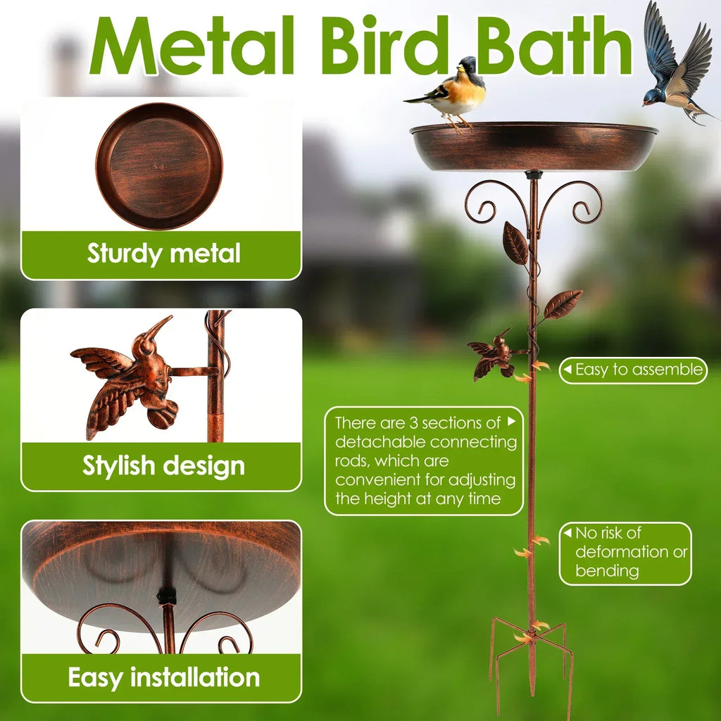 Vogelbad | Con supporto | Ciotola in metallo robusta | BirdHaven