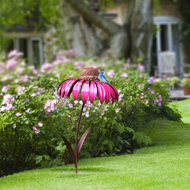 Distributore di cibo per uccelli | Design a fiori in metallo | Resistente alle intemperie | Wingbloom