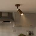 Lampada da soffitto LED in legno massello regolabile