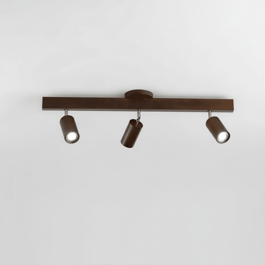 Lampada da soffitto LED in legno massello regolabile