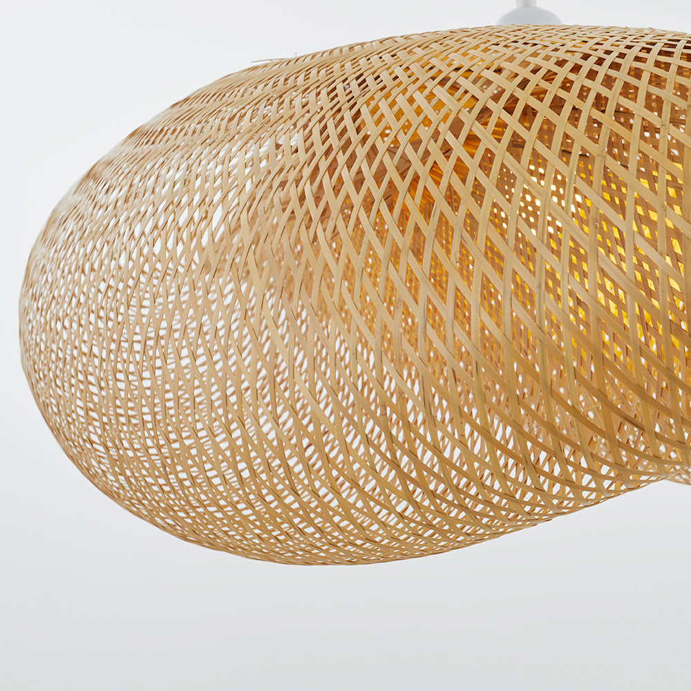 Lampada a sospensione GarduruBamboo | Lampada a sospensione naturale | Illuminazione artigianale per soggiorno e sala da pranzo