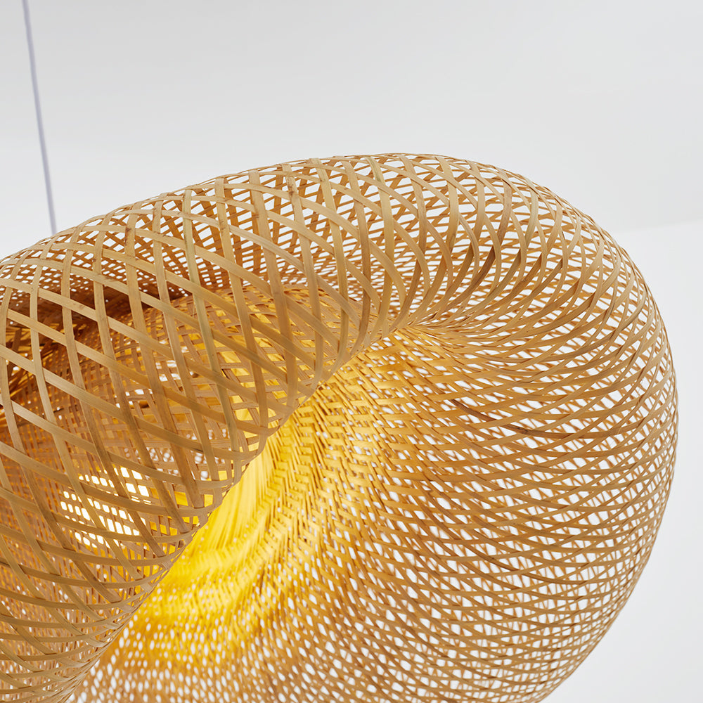 Lampada a sospensione GarduruBamboo | Lampada a sospensione naturale | Illuminazione artigianale per soggiorno e sala da pranzo