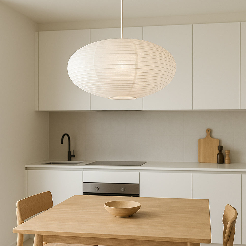 Wysalune | Lampada a Sospensione in Carta di Cotone Giapponese Wabi-Sabi