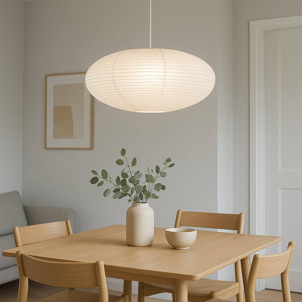 Wysalune | Lampada a Sospensione in Carta di Cotone Giapponese Wabi-Sabi