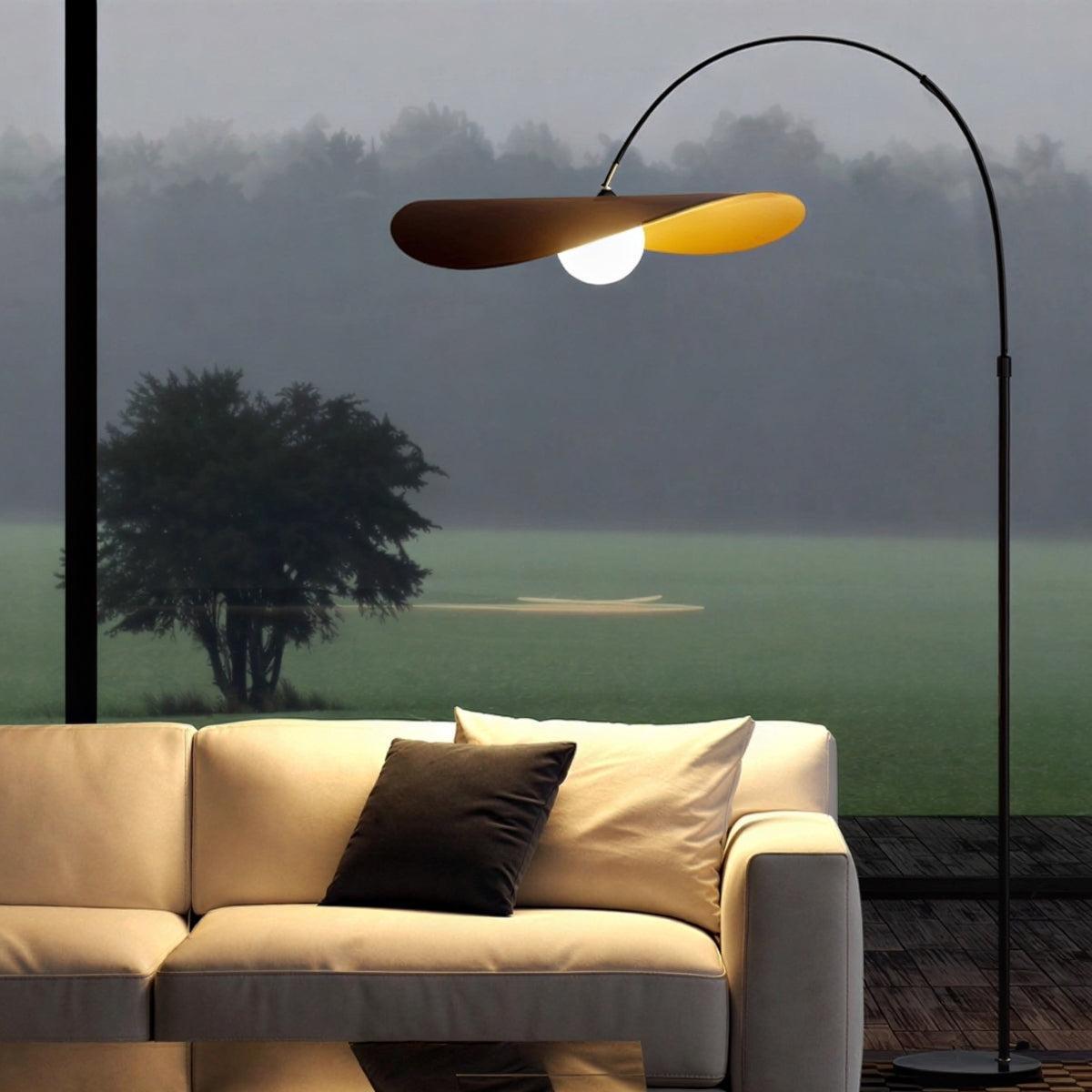 Lampada da Terra Arc Wabi Sabi con Estetica Minimalista Giapponese