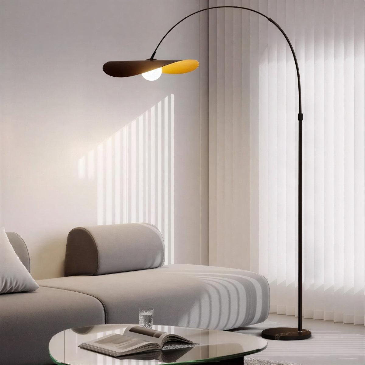 Lampada da Terra Arc Wabi Sabi con Estetica Minimalista Giapponese