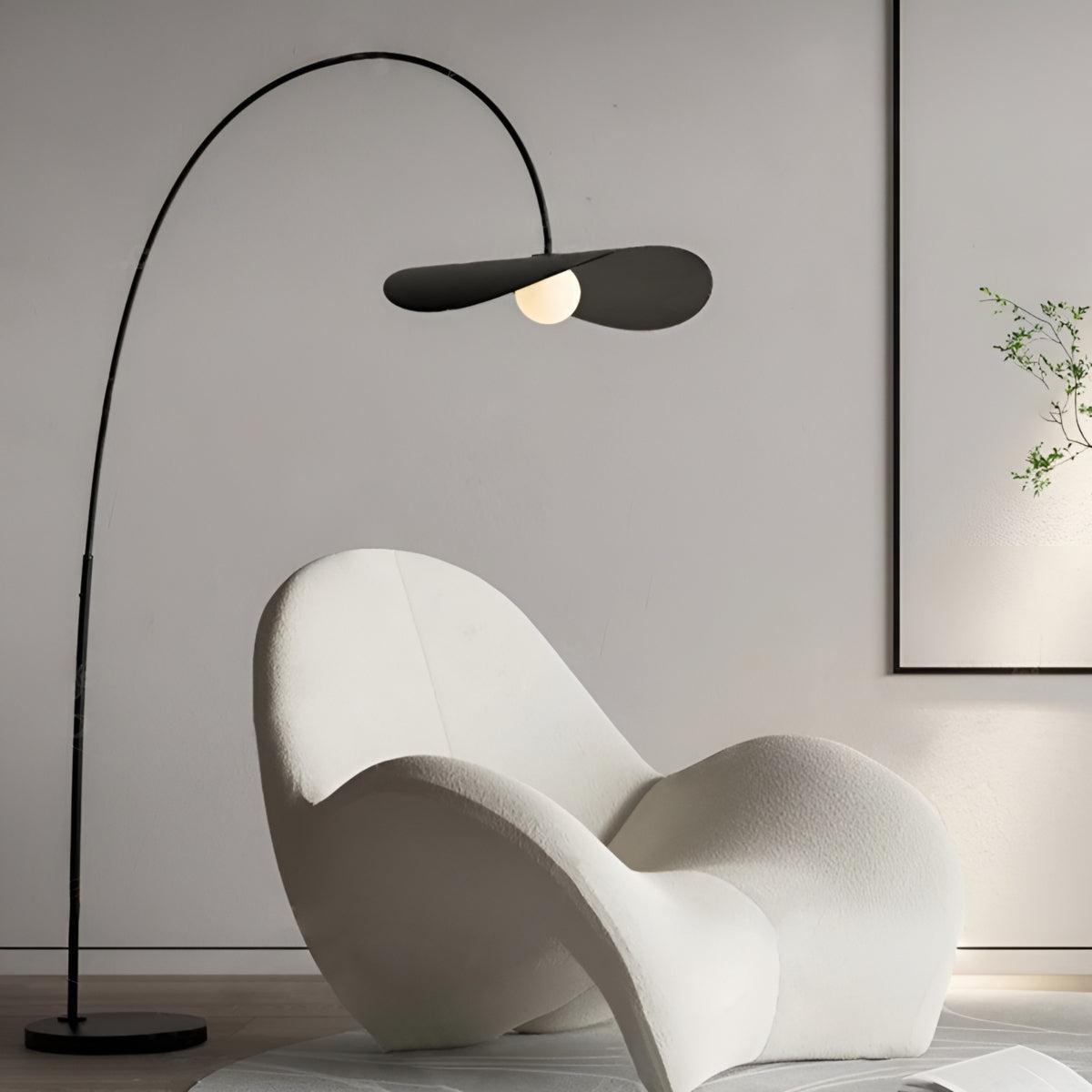 Lampada da Terra Arc Wabi Sabi con Estetica Minimalista Giapponese