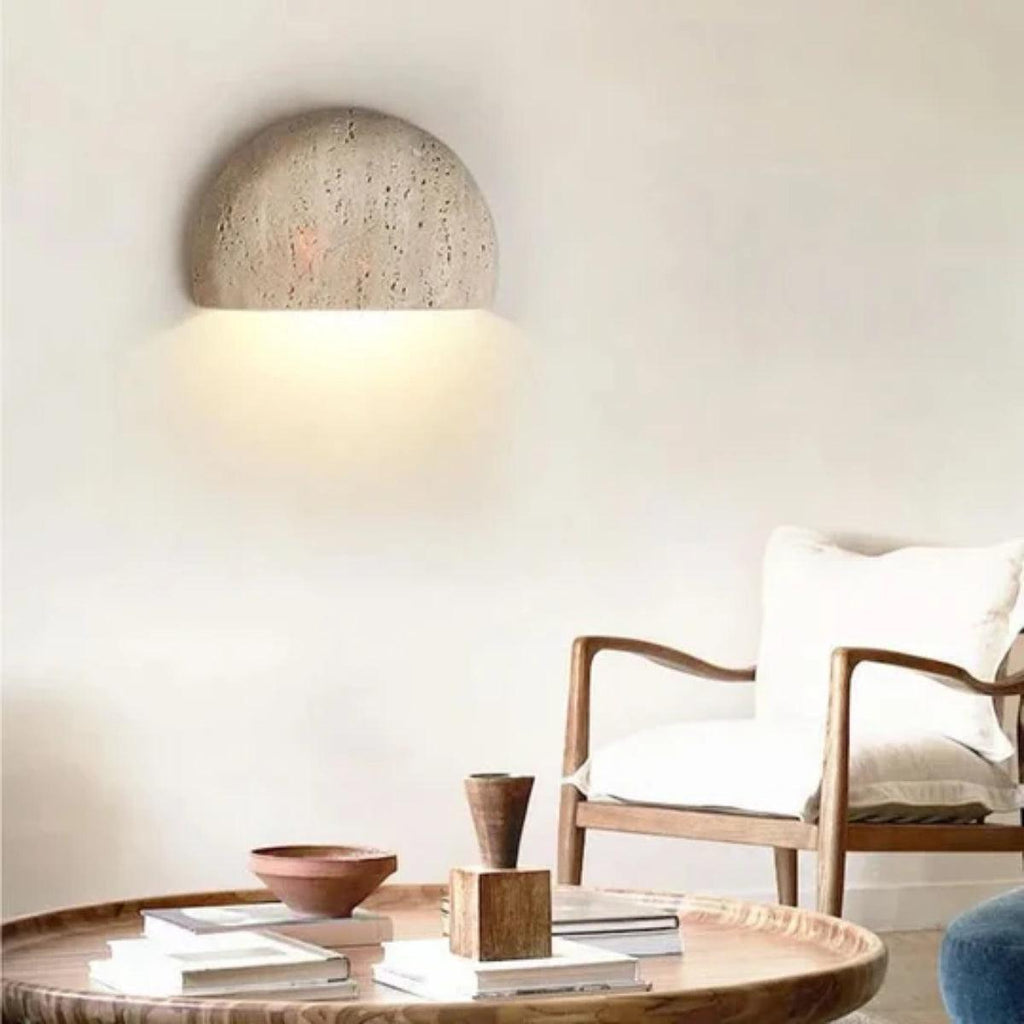 Applique da Parete Retro Wabi Sabi con Design a Mezza Luna
