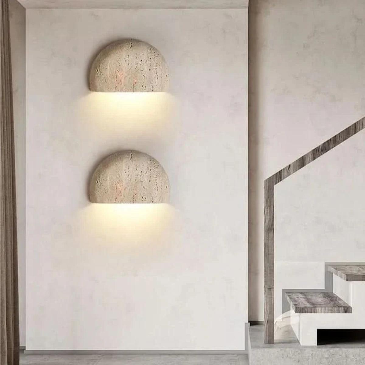 Applique da Parete Retro Wabi Sabi con Design a Mezza Luna