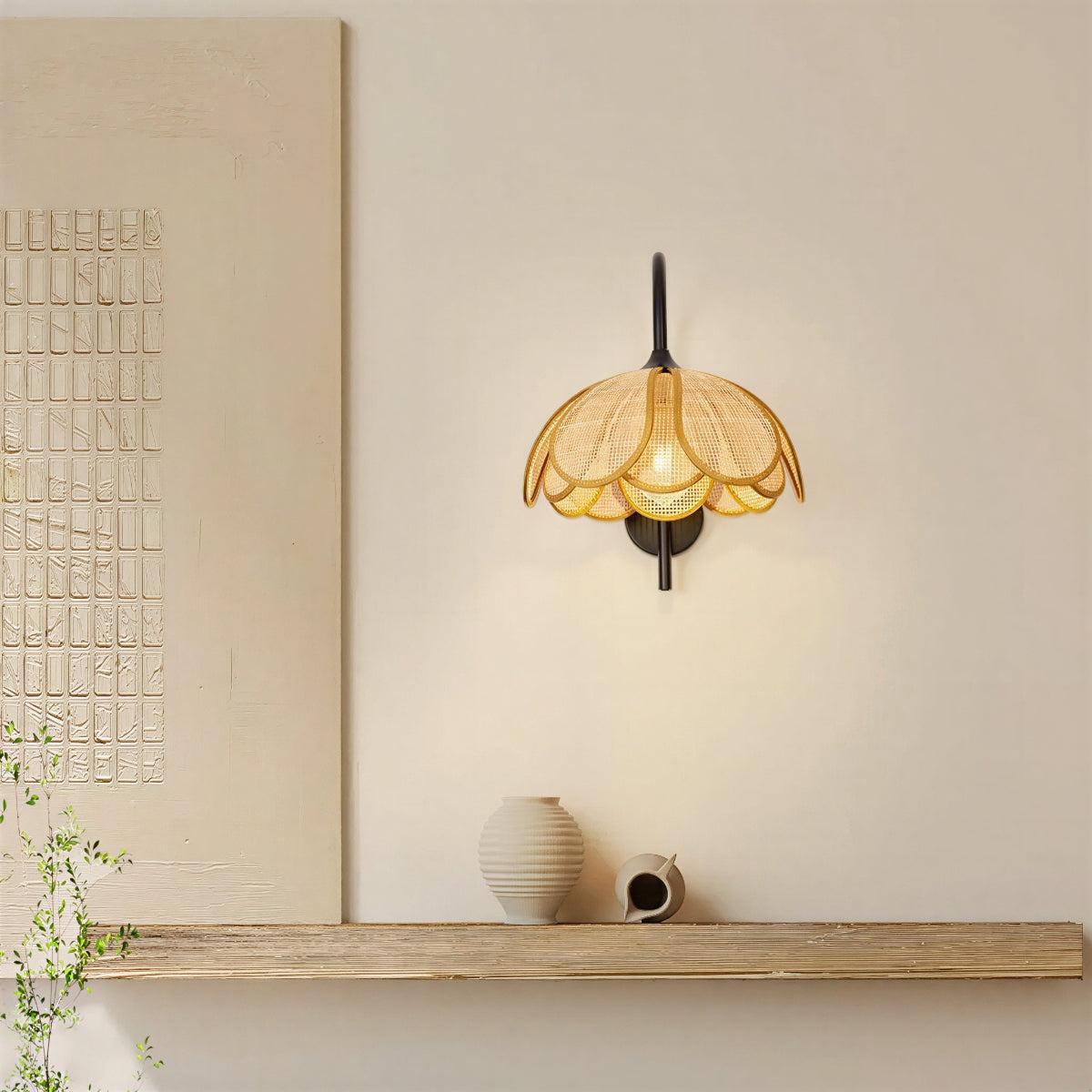 Applique da Parete con Design in Rattan Bloom