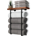 WoodRail Duo – Elegante Porta Asciugamani Doppio da Parete in Legno e Metallo
