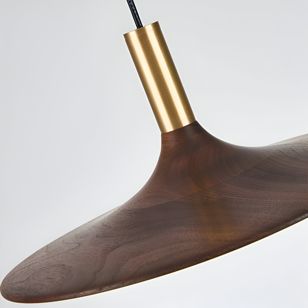 Noci – Lampada a Sospensione Nordica in Legno Rotondo con Illuminazione LED