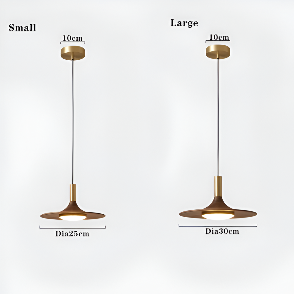 Noci – Lampada a Sospensione Nordica in Legno Rotondo con Illuminazione LED