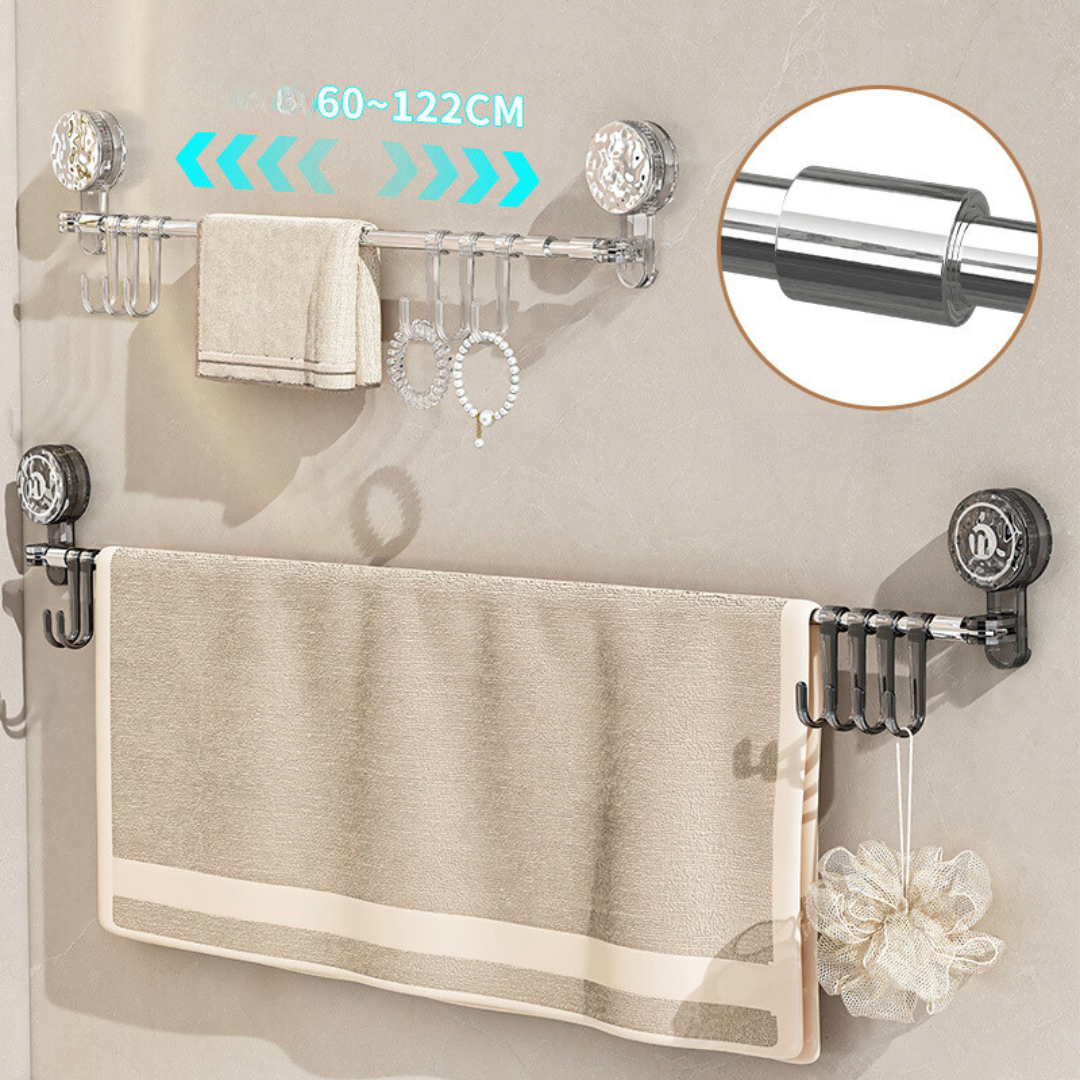 Supporto per parete | Ordine senza perdita di spazio | Estensibile, Ventosa, Ganci | WallWise