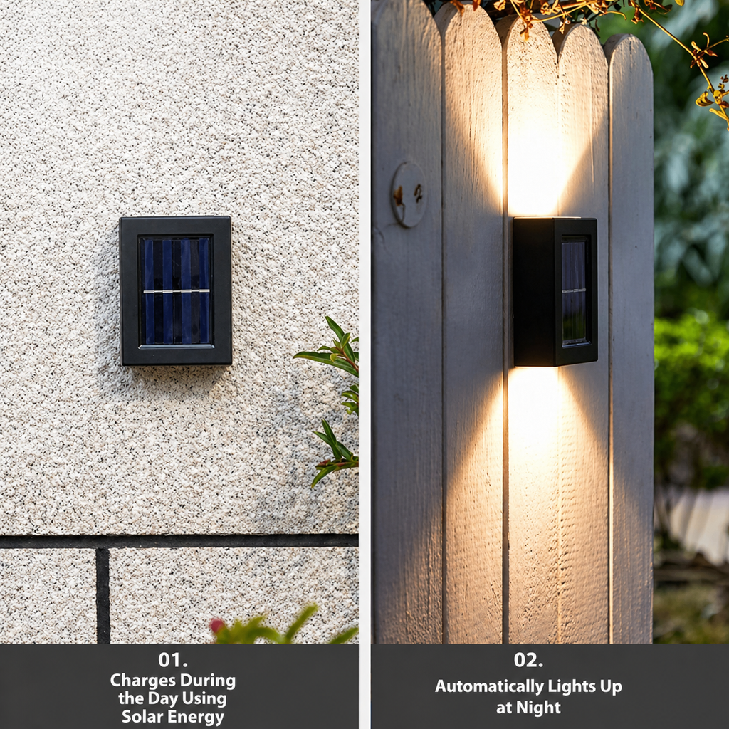 Applique | Applique LED solare per esterni | Sensore crepuscolare automatico | LumaGarden