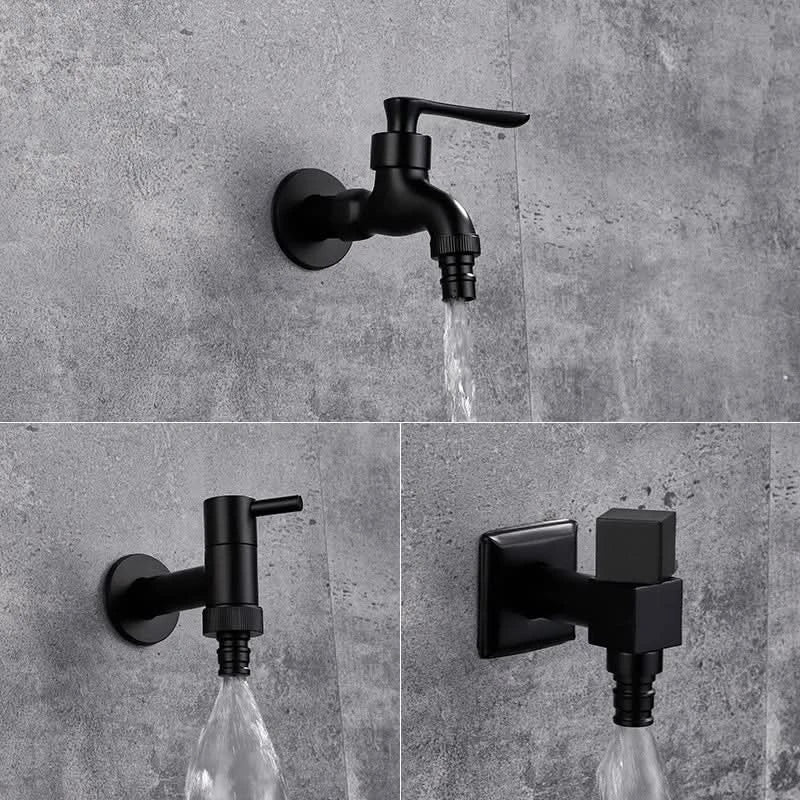 MATTEFLOW – Rubinetto da parete Nero per Cucina, Bagno & Esterni