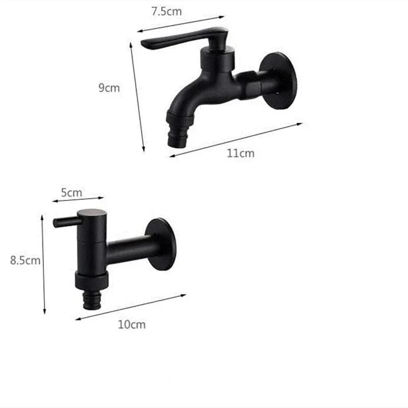 MATTEFLOW – Rubinetto da parete Nero per Cucina, Bagno & Esterni