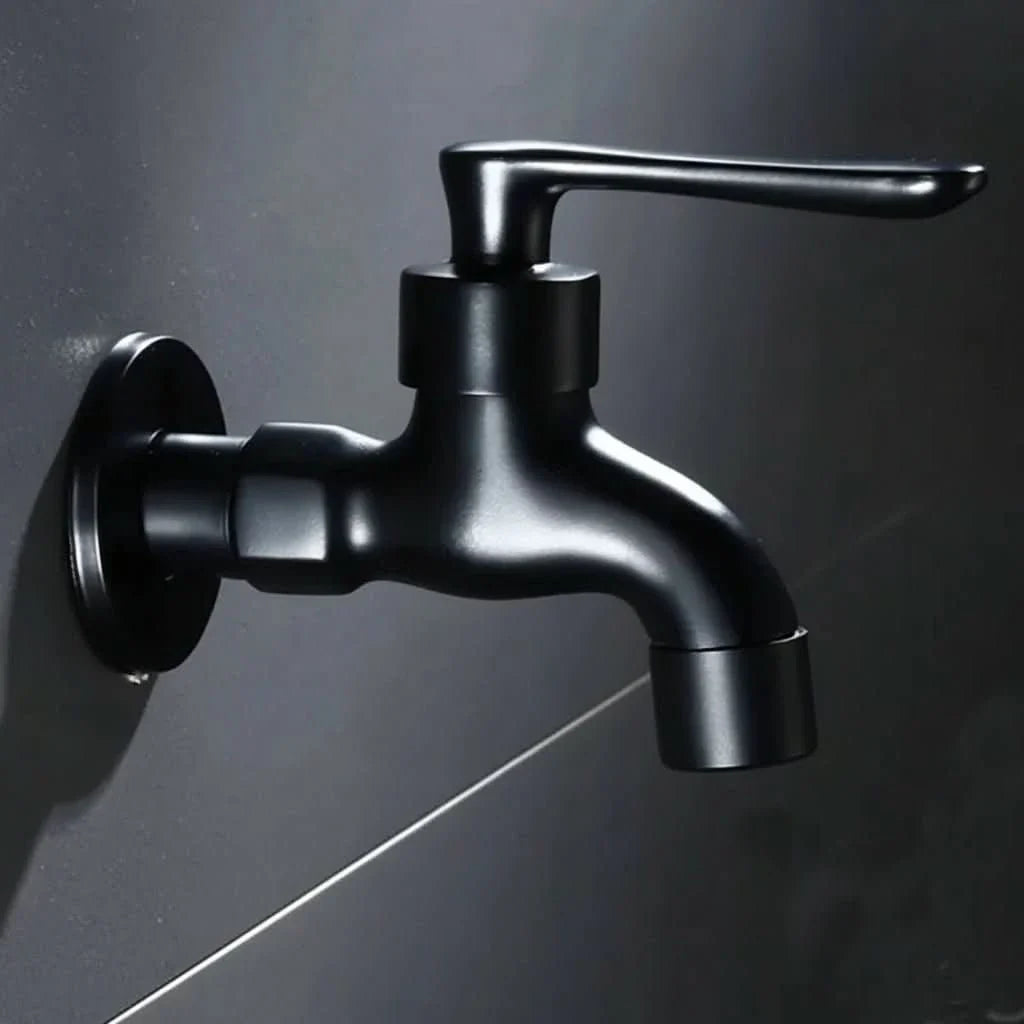 MATTEFLOW – Rubinetto da parete Nero per Cucina, Bagno & Esterni