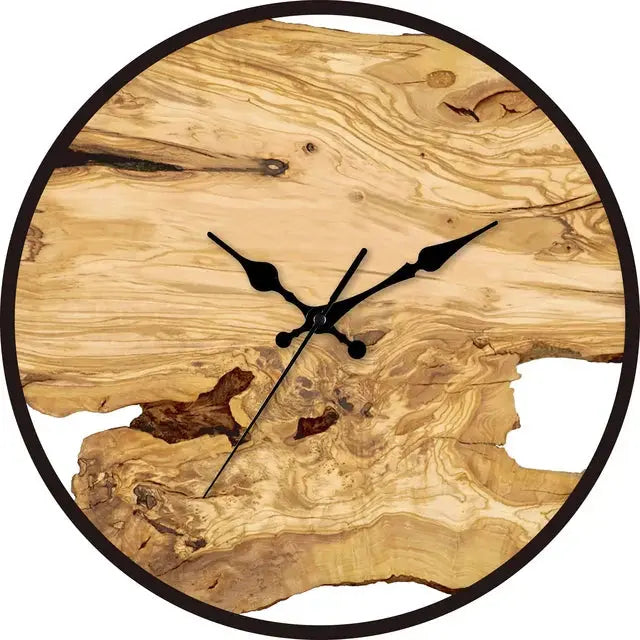 Orologio da parete | Legno naturale con rivestimento in resina | Meccanismo al quarzo silenzioso | Aurelwood