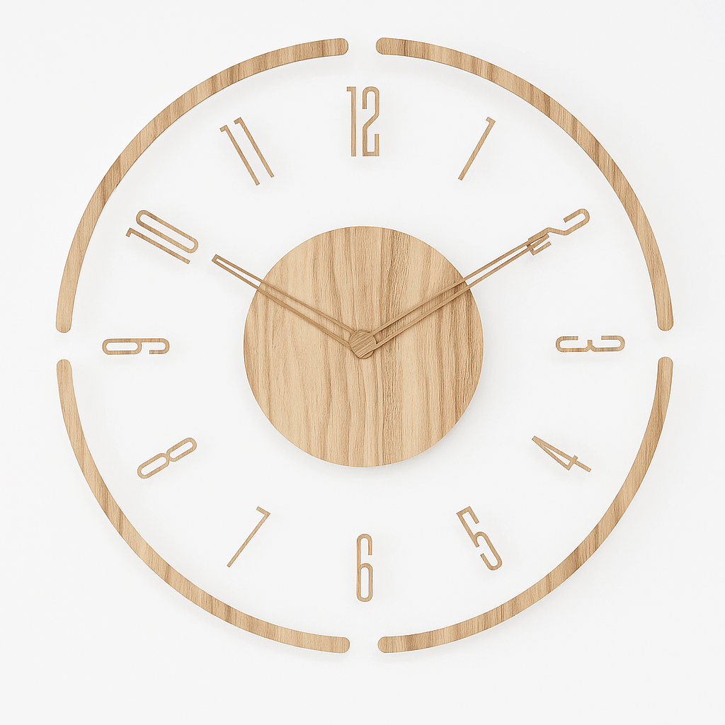 Orologio NORDIC – Orologio da parete silenzioso in legno dal design minimalista