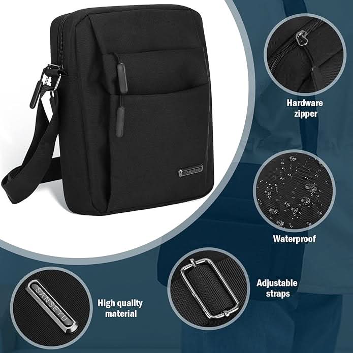 METROSAFE – Borsa a Spalla Impermeabile da Uomo con Design Antifurto