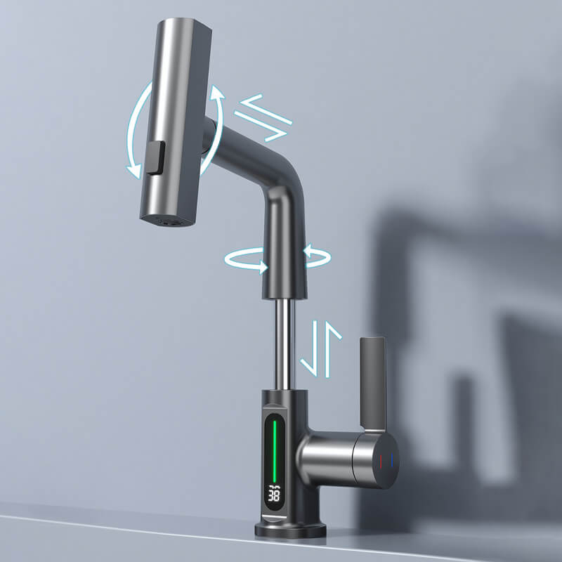 Rubinetto estraibile girevole a 360° | Indicatore di temperatura LED | 5 modalità di spruzzo | | Flowsense