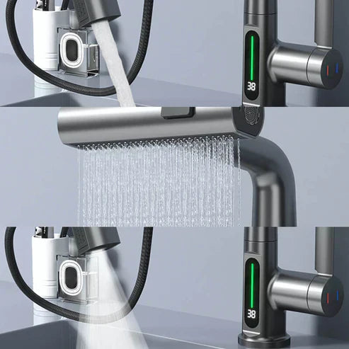 Rubinetto estraibile girevole a 360° | Indicatore di temperatura LED | 5 modalità di spruzzo | | Flowsense