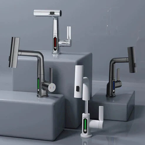 Rubinetto estraibile girevole a 360° | Indicatore di temperatura LED | 5 modalità di spruzzo | | Flowsense