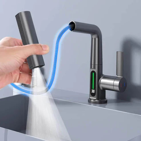 Rubinetto estraibile girevole a 360° | Indicatore di temperatura LED | 5 modalità di spruzzo | | Flowsense