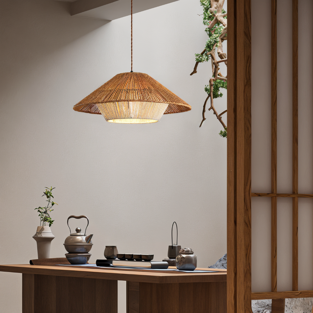Zenboku – Lampada a soffitto ispirata al Giappone in stile Wabi-Sabi