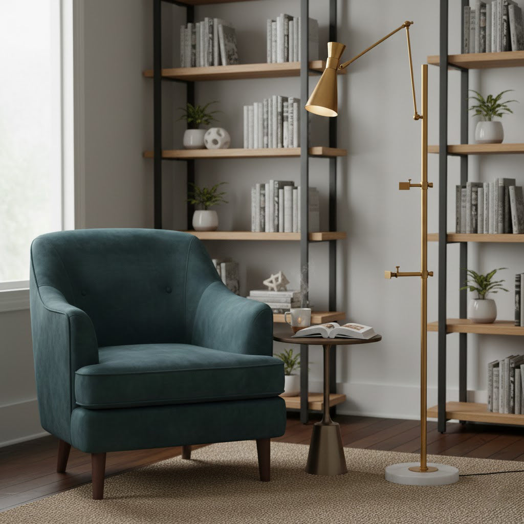 Seraya | Luce da pavimento per esposizione artistica con base in marmo per illuminazione interna elegante