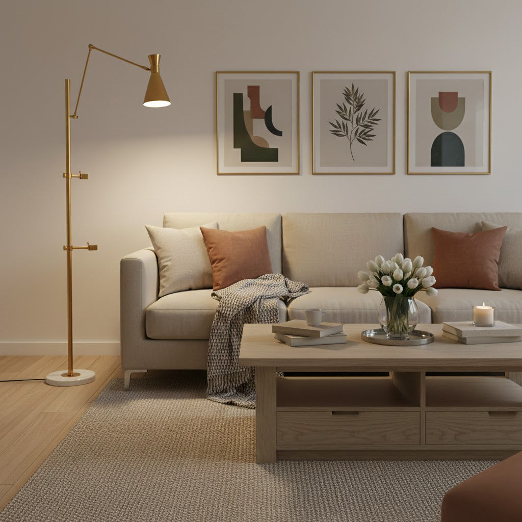Seraya | Luce da pavimento per esposizione artistica con base in marmo per illuminazione interna elegante